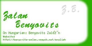 zalan benyovits business card